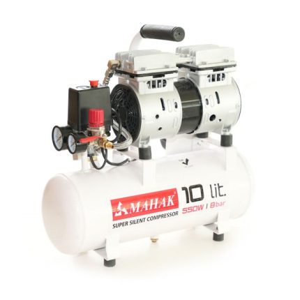 کمپرسور ۱۰ لیتری بیصدا بدون روغن محک مجهز به شیر برقی HSU550-10L